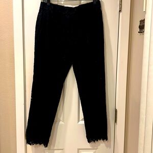 J.Crew | Women’s Black Lace Pant, with pockets, elastic waist, size 8